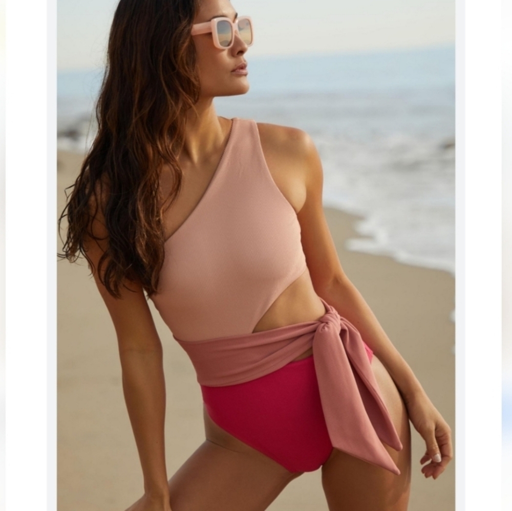 New!Beach Riot Claire‎ One Piece Ribbed Swimsuit